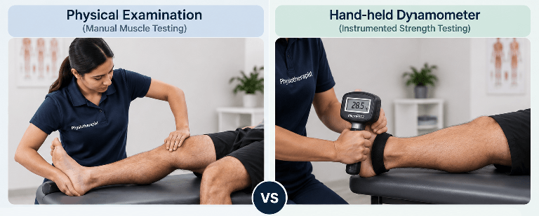 Biomechanical analysis in physiotherapy :Dynamometer vs physical exam