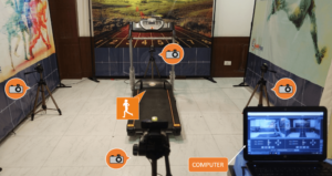 Treadmill gait analysis setup