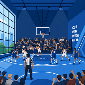 Return to sport criteria:: basketball court with audience